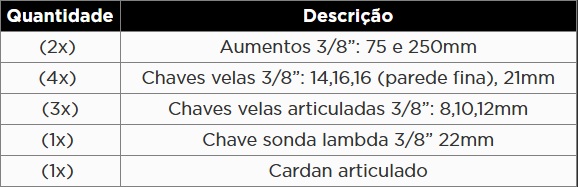 KROFTOOLS JOGO 11PCS VELAS DIESEL / GASOLINA / LAMBDA a1