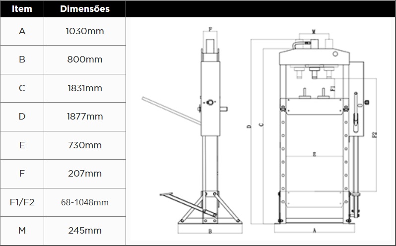 KROFTOOLS PRENSA HIDRÁULICA 50TON DUPLA VELOCIDADE E PEDAL a1