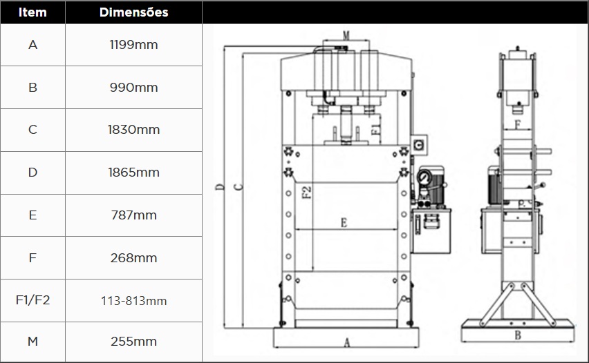 KROFTOOLS PRENSA HIDRÁULICA 100TON DUPLA VELOC. ELÉTRICA a1