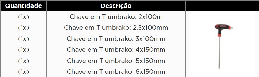 KROFTOOLS MÓDULO 6PCS CHAVES T UMBRAKO a1
