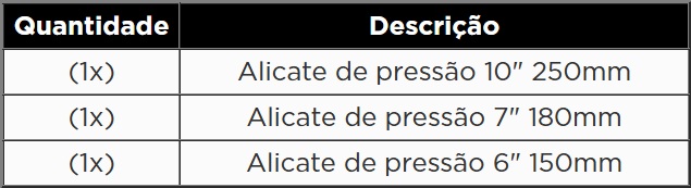 KROFTOOLS MÓDULO ALICATES PRESSÃO 3PCS a1